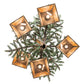 Meyda Lighting Pine Branch 29" 5-Light Antique Copper Valley View Chandelier With Amber Mica Shade Glass