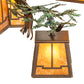 Meyda Lighting Pine Branch 29" 5-Light Antique Copper Valley View Chandelier With Amber Mica Shade Glass
