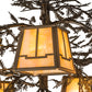 Meyda Lighting Pine Branch 29" 5-Light Antique Copper Valley View Chandelier With Beige Iridescent Shade Glass
