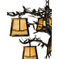 Meyda Lighting Pine Branch 29" 5-Light Dark Burnished Antique Copper Valley View Chandelier With Beige Iridescent Art Shade Glass