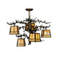 Meyda Lighting Pine Branch 29" 5-Light Dark Burnished Antique Copper Valley View Chandelier With Beige Iridescent Art Shade Glass
