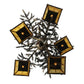 Meyda Lighting Pine Branch 29" 5-Light Dark Burnished Antique Copper Valley View Chandelier With Beige Iridescent Art Shade Glass