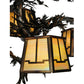 Meyda Lighting Pine Branch 29" 5-Light Dark Burnished Antique Copper Valley View Chandelier With Beige Iridescent Art Shade Glass