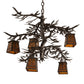 Meyda Lighting Pine Branch 29" 5-Light Oil Rubbed Bronze Valley View Chandelier With Amber Mica Shade Glass