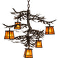 Meyda Lighting Pine Branch 29" 5-Light Oil Rubbed Bronze Valley View Chandelier With Amber Mica Shade Glass