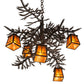 Meyda Lighting Pine Branch 29" 5-Light Oil Rubbed Bronze Valley View Chandelier With Amber Mica Shade Glass
