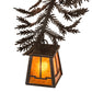 Meyda Lighting Pine Branch 29" 5-Light Oil Rubbed Bronze Valley View Chandelier With Amber Mica Shade Glass