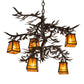 Meyda Lighting Pine Branch 29" 5-Light Oil Rubbed Bronze Valley View Chandelier With Amber Mica Shade Glass
