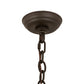 Meyda Lighting Pine Branch 29" 5-Light Oil Rubbed Bronze Valley View Chandelier With Beige Art Shade Glass
