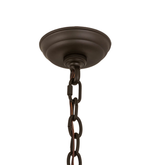 Meyda Lighting Pine Branch 29" 5-Light Oil Rubbed Bronze Valley View Chandelier With Beige Art Shade Glass