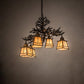 Meyda Lighting Pine Branch 30" 5-Light Dark Burnished Antique Copper Valley View Chandelier With Beige Iridescent Shade Glass
