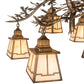 Meyda Lighting Pine Branch 30" 5-Light Dark Burnished Antique Copper Valley View Chandelier With Beige Iridescent Shade Glass