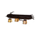 Meyda Lighting Pine Branch 36" 3-Light Cafe Noir Vanity Light With Beige Iridescent Shade Glass