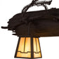 Meyda Lighting Pine Branch 36" 3-Light Cafe Noir Vanity Light With Beige Iridescent Shade Glass