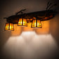 Meyda Lighting Pine Branch 38" 3-Light Antique Copper Valley View Vanity Light With Amber Mica Shade Glass