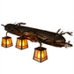 Meyda Lighting Pine Branch 38" 3-Light Antique Copper Valley View Vanity Light With Amber Mica Shade Glass