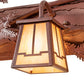 Meyda Lighting Pine Branch 38" 3-Light Rust Valley View Vanity Light With Beige Iridescent Shade Glass