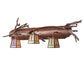 Meyda Lighting Pine Branch 38" 3-Light Rust Valley View Vanity Light With Beige Iridescent Shade Glass
