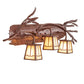 Meyda Lighting Pine Branch 38" 3-Light Rust Valley View Vanity Light With Beige Iridescent Shade Glass