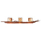 Meyda Lighting Pine Branch 38" 3-Light Rust Valley View Vanity Light With Beige Iridescent Shade Glass