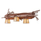 Meyda Lighting Pine Branch 38" 3-Light Rust Valley View Vanity Light With Beige Iridescent Shade Glass