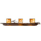 Meyda Lighting Pine Branch 38" 3-Light Rust & Wrought Iron Valley View Vanity Light With Beige Iridescent Shade Glass