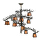 Meyda Lighting Pine Branch 39" 10-Light Dark Burnished Antique Copper Valley View Chandelier With Silver Mica Shade Glass