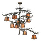 Meyda Lighting Pine Branch 39" 10-Light Dark Burnished Antique Copper Valley View Chandelier With Silver Mica Shade Glass