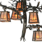 Meyda Lighting Pine Branch 39" 10-Light Dark Burnished Antique Copper Valley View Chandelier With Silver Mica Shade Glass