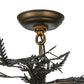 Meyda Lighting Pine Branch 39" 10-Light Dark Burnished Antique Copper Valley View Chandelier With Silver Mica Shade Glass