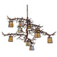 Meyda Lighting Pine Branch 39" 10-Light Rust & Wrought Iron Valley View Chandelier With Beige Iridescent Shade Glass