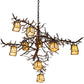 Meyda Lighting Pine Branch 39" 10-Light Rust & Wrought Iron Valley View Chandelier With Beige Iridescent Shade Glass
