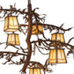 Meyda Lighting Pine Branch 39" 10-Light Rust & Wrought Iron Valley View Chandelier With Beige Iridescent Shade Glass