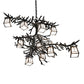 Meyda Lighting Pine Branch 39" 10-Light Textured Black Valley View Chandelier With White Art Shade Glass