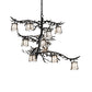 Meyda Lighting Pine Branch 39" 10-Light Textured Black Valley View Chandelier With White Art Shade Glass