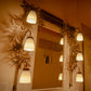 Meyda Lighting Pine Branch 40" 6-Light Dark Burnished Antique Copper Vanity Light With White Opal Shade Glass