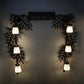 Meyda Lighting Pine Branch 40" 6-Light Dark Burnished Antique Copper Vanity Light With White Opal Shade Glass