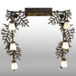 Meyda Lighting Pine Branch 40" 6-Light Dark Burnished Antique Copper Vanity Light With White Opal Shade Glass