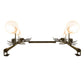 Meyda Lighting Pine Branch 40" 6-Light Dark Burnished Antique Copper Vanity Light With White Opal Shade Glass