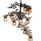 Meyda Lighting Pine Branch 42" 10-Light Mahogany Bronze Valley View Chandelier With Silver Mica Shade Glass