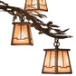 Meyda Lighting Pine Branch 42" 10-Light Mahogany Bronze Valley View Chandelier With Silver Mica Shade Glass