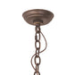 Meyda Lighting Pine Branch 42" 10-Light Mahogany Bronze Valley View Chandelier With Silver Mica Shade Glass