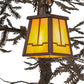 Meyda Lighting Pine Branch 45" 6-Light Cafe Noir Valley View Chandelier With Beige Iridescent Shade Glass