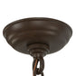 Meyda Lighting Pine Branch 45" 6-Light Cafe Noir Valley View Chandelier With Beige Iridescent Shade Glass