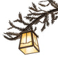 Meyda Lighting Pine Branch 45" 6-Light Oil Rubbed Bronze Valley View Chandelier With Beige Iridescent Shade Glass