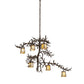 Meyda Lighting Pine Branch 45" 6-Light Oil Rubbed Bronze Valley View Chandelier With Beige Iridescent Shade Glass