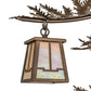 Meyda Lighting Pine Branch 48" 12-Light Antique Copper Valley View Chandelier With Beige Iridescent Shade Glass