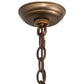 Meyda Lighting Pine Branch 48" 12-Light Antique Copper Valley View Chandelier With Beige Iridescent Shade Glass