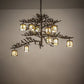 Meyda Lighting Pine Branch 48" 12-Light Antique Copper Valley View Chandelier With Beige Iridescent Shade Glass
