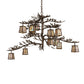 Meyda Lighting Pine Branch 48" 12-Light Antique Copper Valley View Chandelier With Beige Iridescent Shade Glass